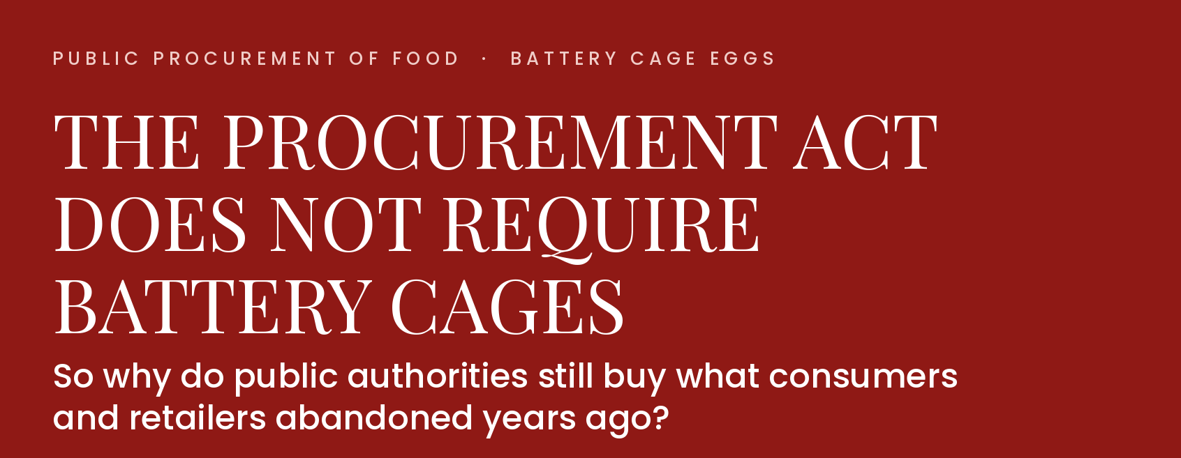The Public Procurement Act does not require battery cages – article by Veronika Cukrov on public procurement of eggs